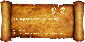 Baumgartner Rufusz névjegykártya